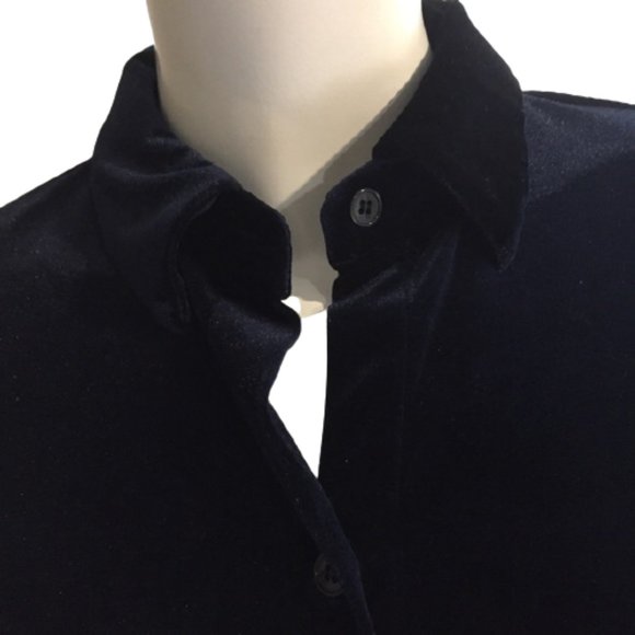Gogosing Suede Navy Blue Top /Blouse - Picture 3 of 4